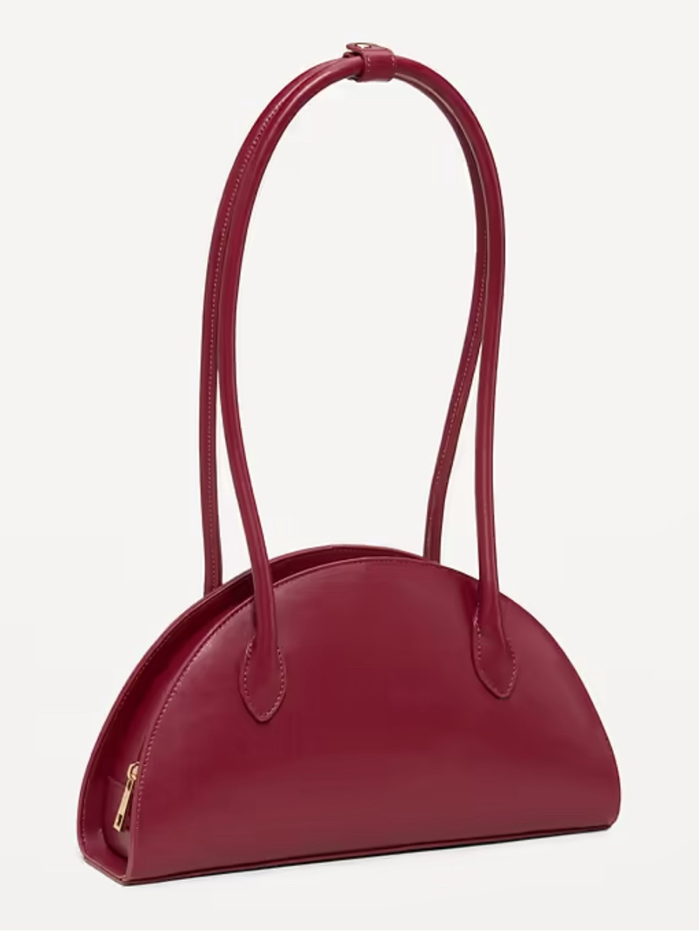 Women's Burgundy Half-Moon Shoulder Bag